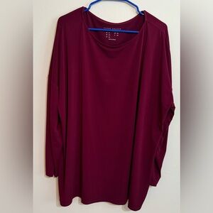 Susan Graver Liquid Knit
Stretch Tunic Top Dark Purple  Modern Essential 2X